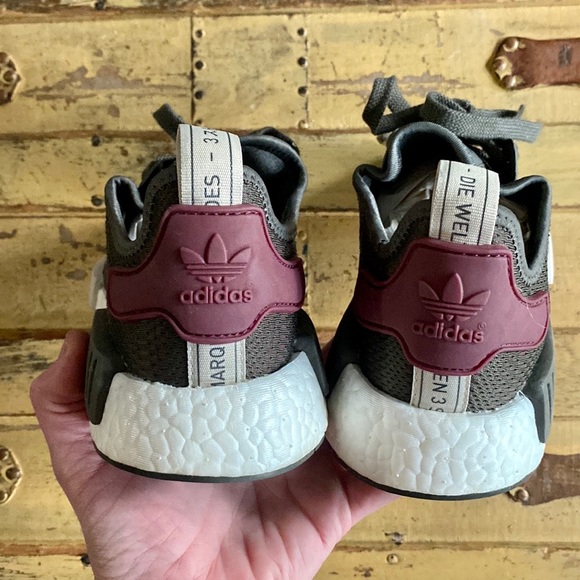 ADIDAS NMD R1 OLIVE GREEN GRAY WORKOUT SNEAKERS NWOB - Picture 14 of 15